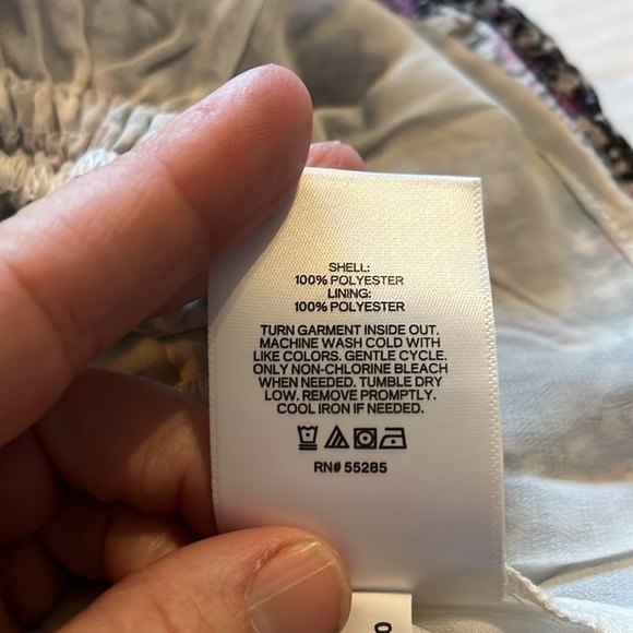 NWT-express-XS-purple/black abstract print-Ruffle sleeves, pet plum top/blouse - Picture 6 of 12